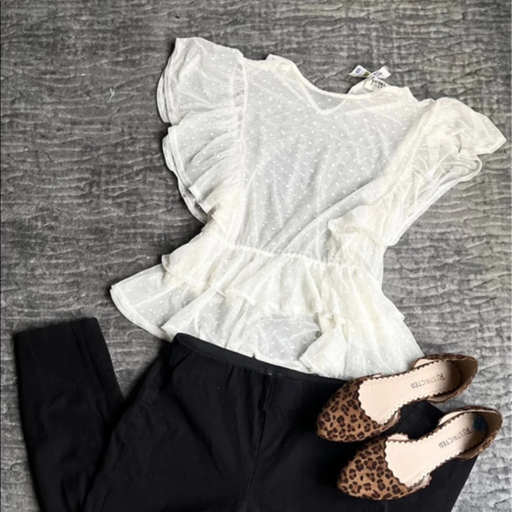 Cream Color Peplum Top